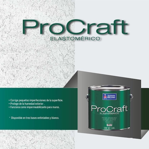 Cubeta de Impermeabilizante PARA MUROS EXTERIOR BLANCO PROCRAFT SHERWIN WILLIAMS