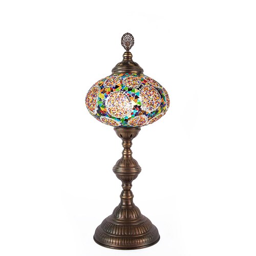 Lámpara Turca Artesanal Mosaico de Piso 30 cm diametro