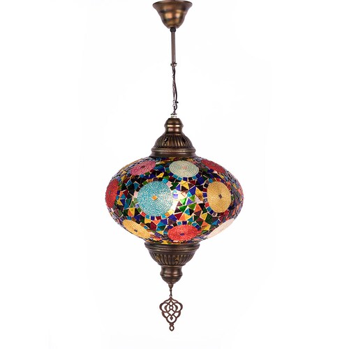 Lámpara Turca Artesanal Mosaico de techo 30 cm diametro
