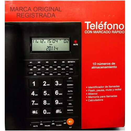 TelÃ©fono Con Marcado RÃ¡pido Display Altavoz Flash Pausa Mute