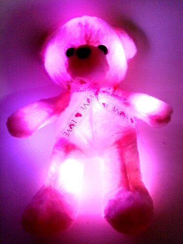 Oso de peluche  TECK TECK con luces led multicolor de noche para niños pequeños, novias, 