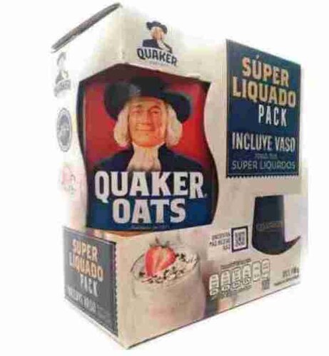 Quaker Super Liquado pack. Incluye 1 bote avena Quaker oats + 1 vaso edición especial