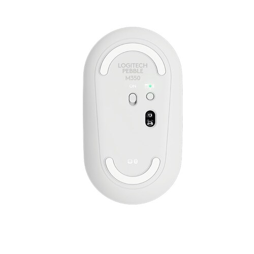 Mouse Logitech Óptico Pebble M350, Inalámbrico, Bluetooth, 1000DPI, Blanco 