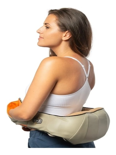 Masajeador de cuello profundo térmico cuello, control de calor relaja cintura espalda y hombro para uso en casa o en oficina con cable eléctrico 