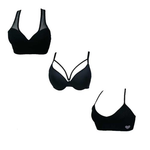 PAQUETE DE 3 BRASIERES CON TRES ESTILOS TOP RACERBACK TOP PULL-OVER Y BRALETTE SET