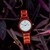 Reloj Alebrije by Tonas Wood Unisex Color Rojo Lava