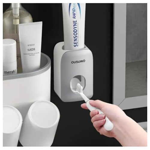 Aleissi Organizador de Cepillo Jabon Shampoo Perfume para baño con Dispensador para Pasta de Dientes