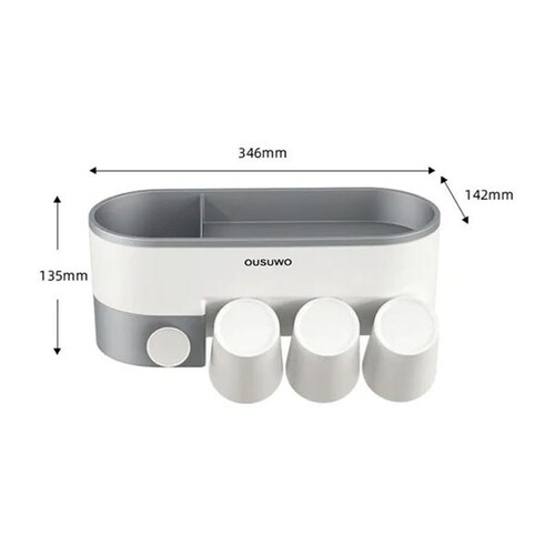 Aleissi Organizador de Cepillo Jabon Shampoo Perfume para baño con Dispensador para Pasta de Dientes