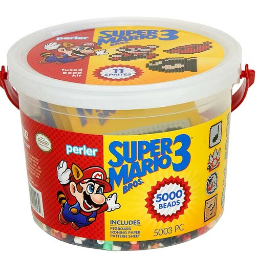 Perler beads cubeta mario bros
