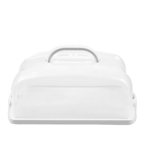 Panera Transportador Rectangular Cupcake Exhibidor Pastel (Blanco)