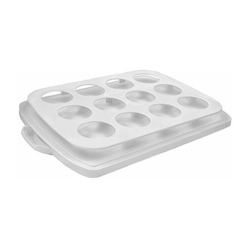 Panera Transportador Rectangular Cupcake Exhibidor Pastel (Blanco)
