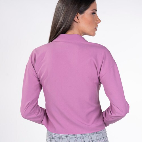 Blusa Amori para Dama Petite Manga larga Color Lila