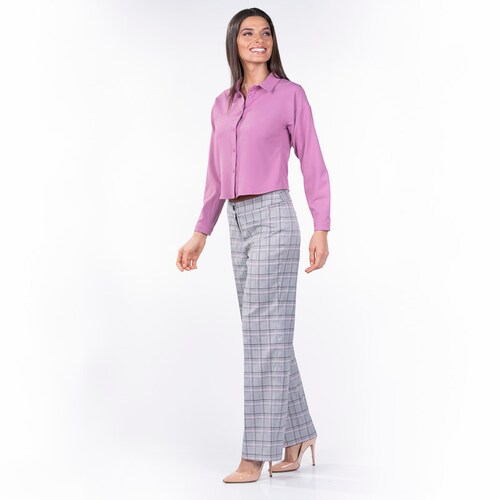 Blusa Amori para Dama Petite Manga larga Color Lila