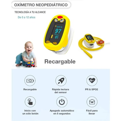 Oximetro Neonato/Pediatrico Pajaro Amarillo