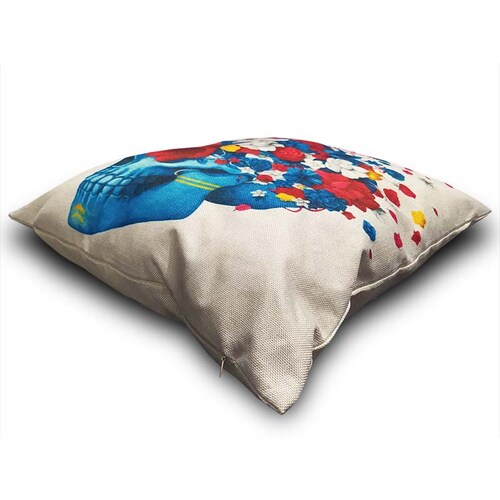 Cojín Decorativo C/Relleno + Funda Interior, Calavera Blue HOGAR 33