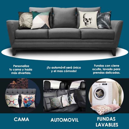 Cojín Decorativo C/Relleno + Funda Interior, Calavera Nach HOGAR 33
