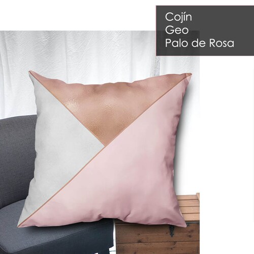 Cojín Decorativo C/Relleno + Funda Interior, Geo Palo de Rosa HOGAR 33