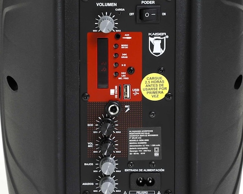 Bocina Inalámbrica Kaiser GEM-5908 8" Bluetooth KSR-LINK END2*