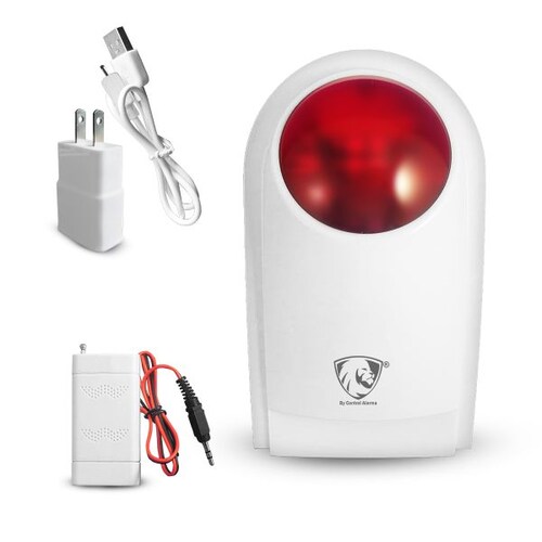Sirena Externa Flash Inalambrica Alarma Local Alerta Sonora Visual Sensor Vecinal Estrobo Emergencia Casa Negocio 