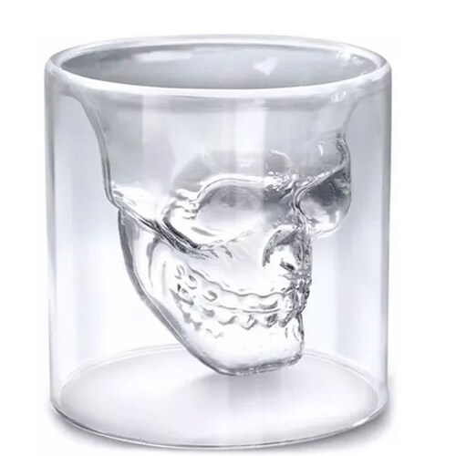 Vaso de Cristal Fondo de Calavera