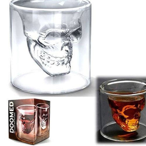 Vaso de Cristal Fondo de Calavera