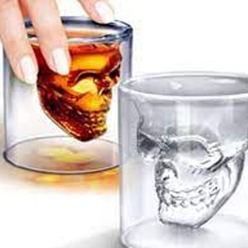 Vaso de Cristal Fondo de Calavera