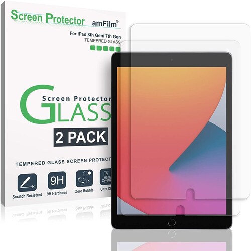 amFilm 2 Unidades Protector de Pantalla para iPad 7 10,2 Pulgadas, 8  Generación, 7 Generación
