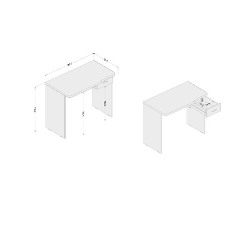 Kit Home Office Escritorio Resen 1 Cajon Encino Y Silla Oslo Blanca Mundo In