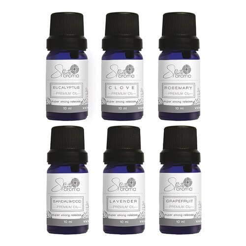 6 Fragancias - Clavo, Lavanda, Sandalo, Pomelo, Romero y Eucalipto