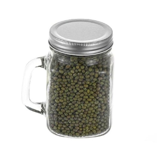 36pz Frasco Con Asa Mini Tequilero De Vidrio Tapa Plata 4oz