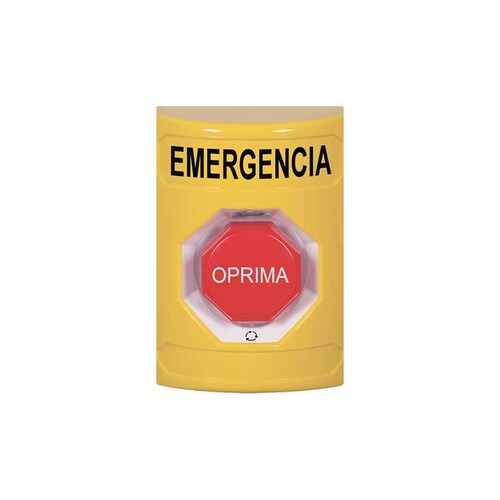 Botón De Emergencia En Español, Color Amarillo, Ss-2209em-es