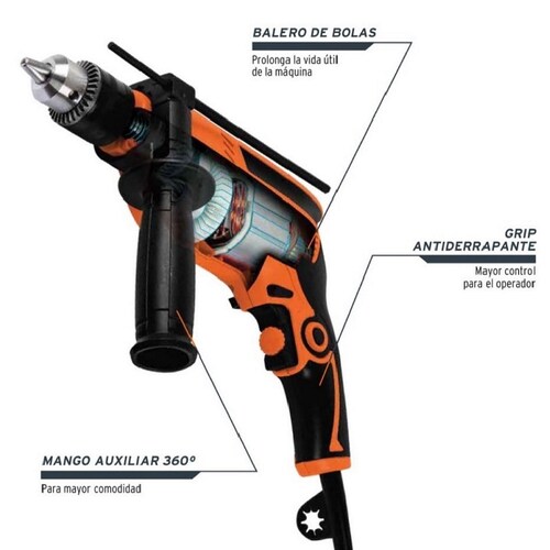 ROTOMARTILLO TALADRO PROFESIONAL  TRUPER DE 650 W DE 1/2 ROTO-1/2 A 4.7 A 