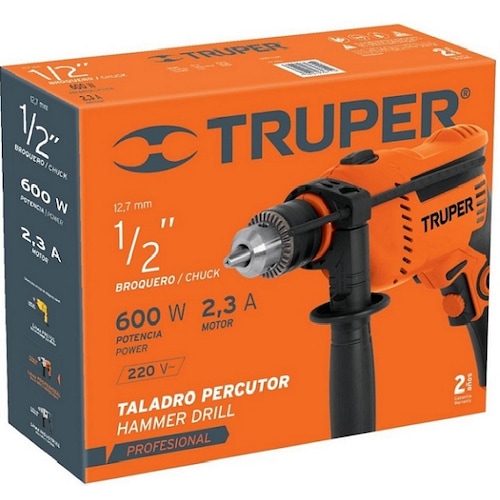 ROTOMARTILLO TALADRO PROFESIONAL  TRUPER DE 650 W DE 1/2 ROTO-1/2 A 4.7 A 