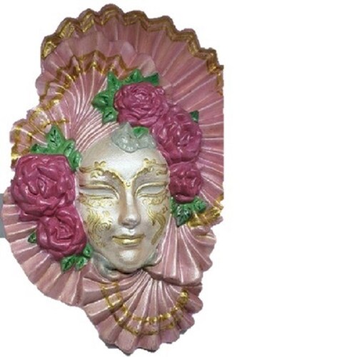 Decoracion de mascara carnaval color rosa
