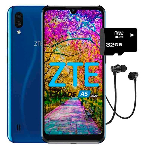 Celular Zte Blade A5 2020 64GB - Azul + Audífono + Microsd 32gb