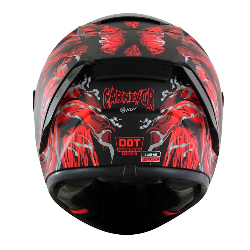 KOV Casco CARNIVOR Rojo AIRCUT Mate Integral Calle Pista Certificado