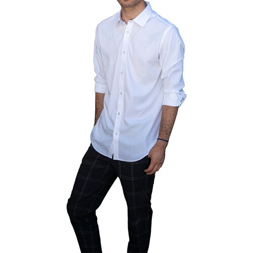 Penguin - Camisa De Vestir Con Fibras De Bambú - Manga 4/5 Talla 18 - Blanco