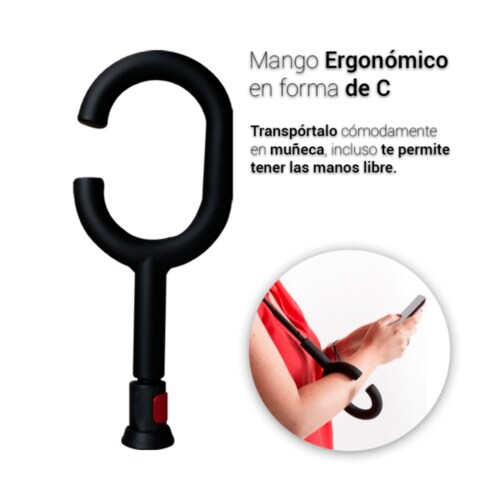 Paraguas Reversible Mango Tipo C Color Liso Azul Doble Tela