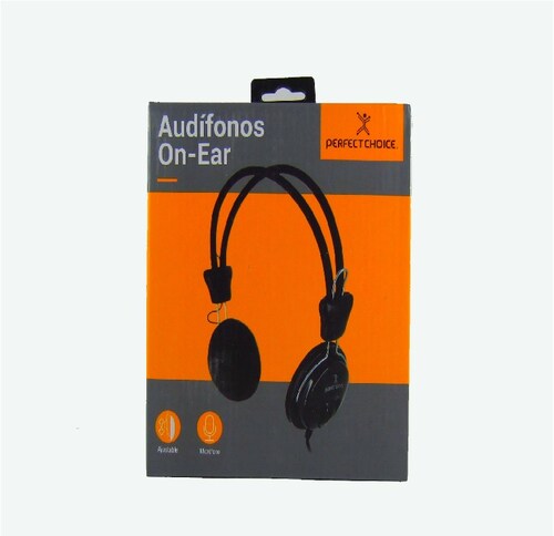 AUDIFONO DIADEMA CON MICROFONO 3.5 MM SIN ADAPTADOR PERFECT CHOICE NEGRO PC-113171 PC LAP NEGRO