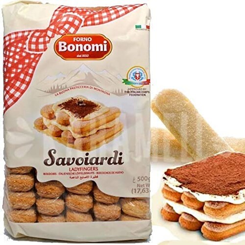 Galleta Savoiardi Bonomi 500g Soleta 2 Piezas Ideal para Tiramisú Crujiente y Deliciosa