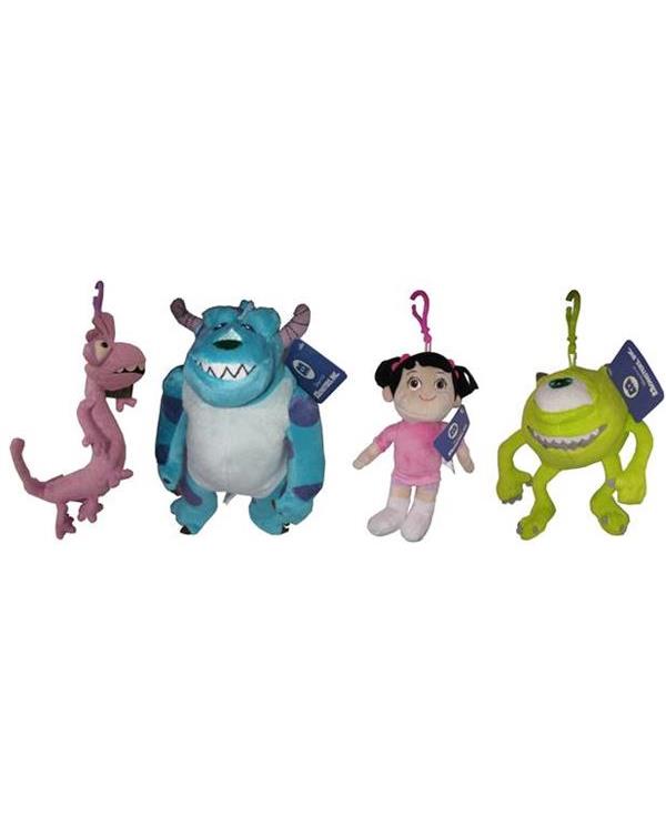 Set 4 Peluches Monsters Inc Con Clip Bordados