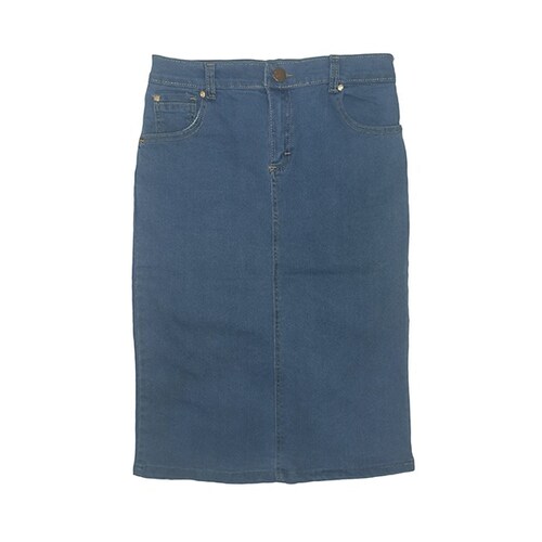 Falda Larga de Mezclilla Ajustable Azul Cielo