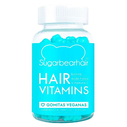 Sugar Bear Hair Cabello Vitaminas Azul para 1 Mes