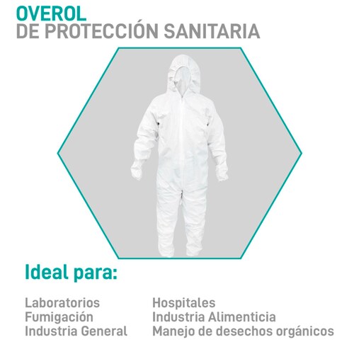 Overol Desechable Color Blanco, SUDKENY PHARMA (1 pieza)
