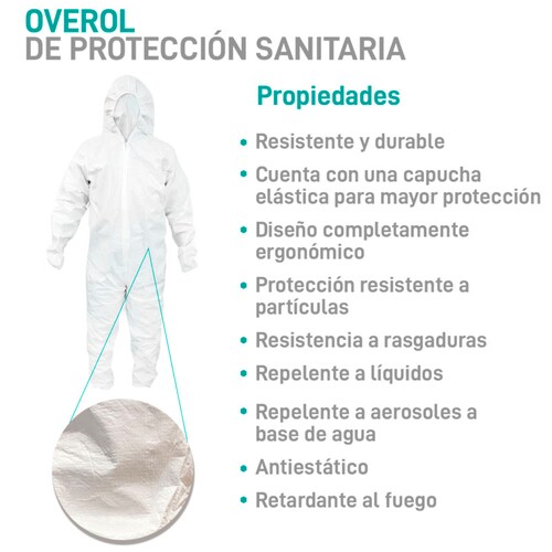 Overol Desechable Color Blanco, SUDKENY PHARMA (1 pieza)