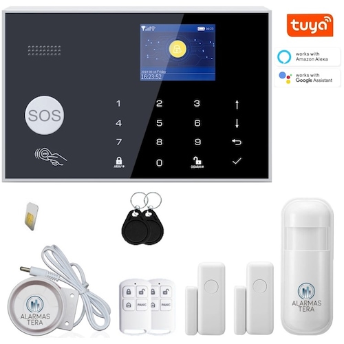 A20 Alarma para casa inalambrica Wifi Gsm Celular RFID Tuyasmart Smartlife Alexa ( 2 magne 1 mov )