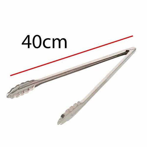 Pinzas tenazas volteadoras de cocina acero inoxidable para servicio. Juego de 2 pzas de 40 cm c/u 