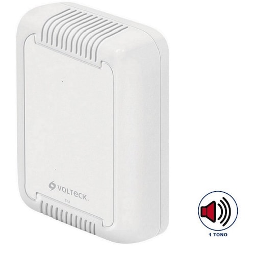TIMBRE ALAMBRICO DOMESTICO CUADRADO BLANCO DE PLASTICO 1 TONO VOLTECK