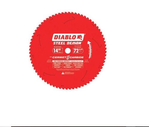 Disco de corte para metal marca Diablo 14 "  de 72 dientes 