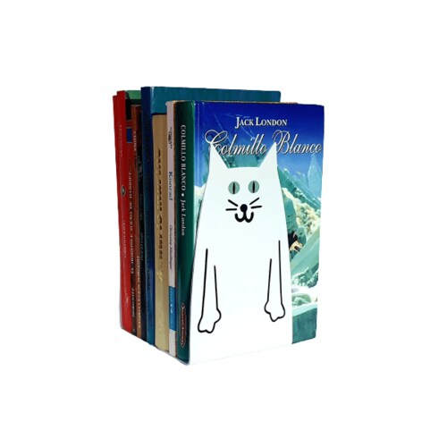 Soporte para Libros / Juegos Gatos Organizador Cat Metalico Bookend Base Librero